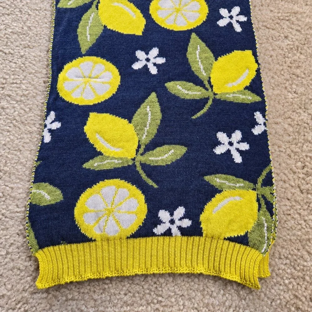 100% Merino Wool Scarf Lemons
